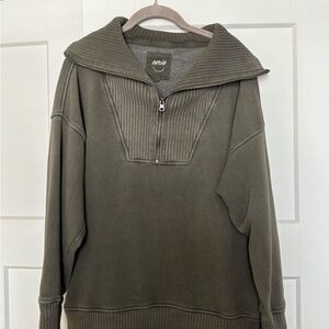 Aerie Half Zip Sweater in Olive